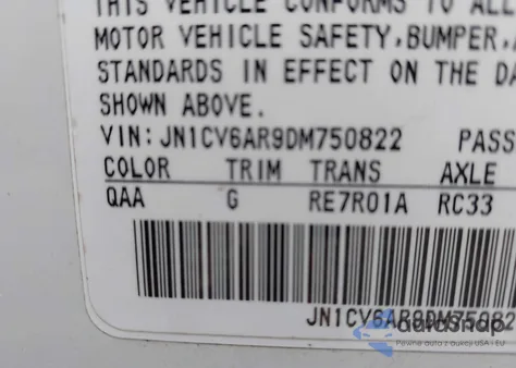 2013 Infiniti G37X z USA, uszkodzony, nr VIN JN1CV6AR9DM750822